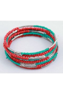 Браслет красный " Яркий" (Бисер)