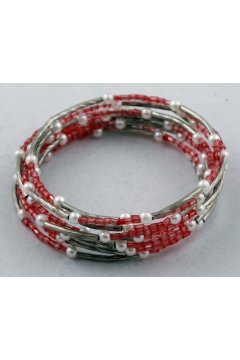 Браслет красный " Ягодный "(Бисер)