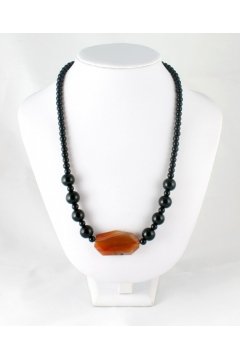 Бусы черные "Прямоугольность" (Агат)