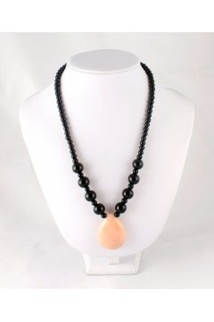 Бусы черные "Капля" (Агат)