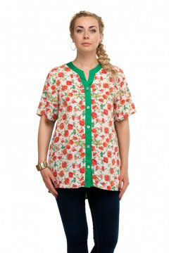 Блуза "Олси" 1610019/2 (Красный/зеленый)