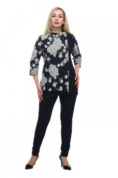 Туника "Олси" 1806023/2 (Черный/узор)