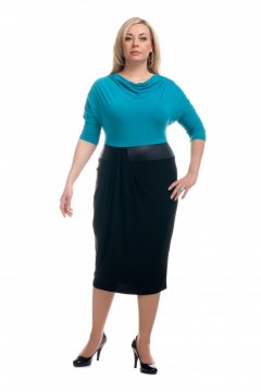 Платье "Олси" 1605018/2 (Черный/голубой)