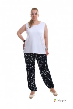 Брюки "Олси" 1612013 (Черный/белый узор)
