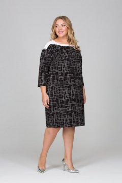 Платье "Анесса" (Черно-белый)