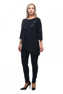 Туника "Олси" 1806021/2 (Черный/блеск)