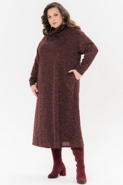 Платье-свитер "ЛаТэ" 2737905 (Бордовый)