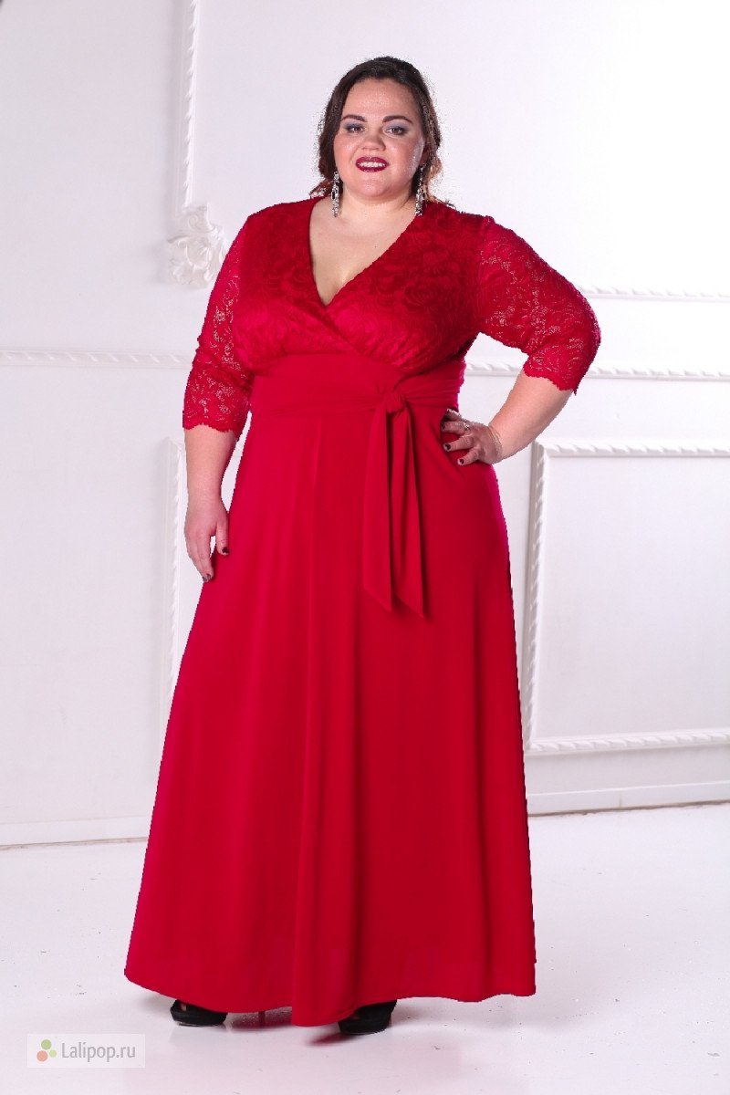 Красное платье для полных женщин